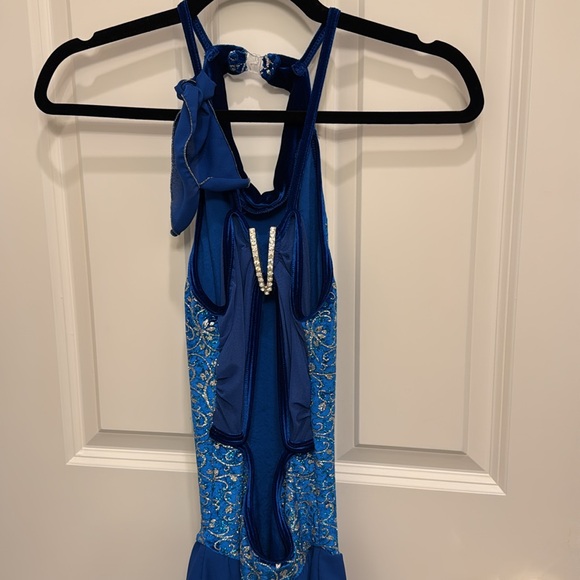 Jerry's Blue Halter Ice Skating Dress with Silver Accents - Picture 5 of 7
